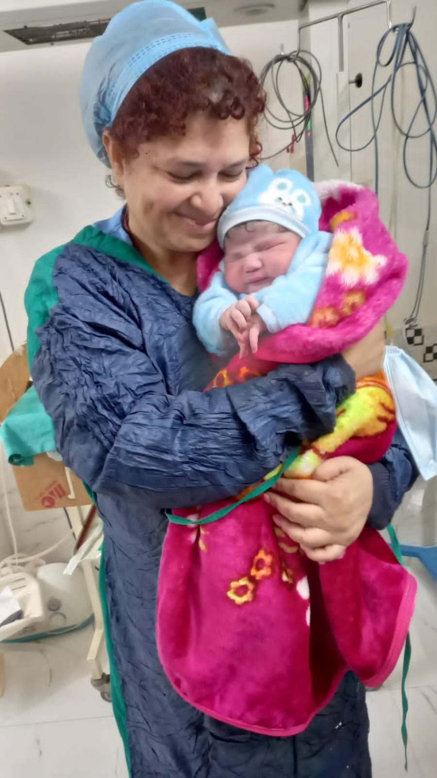 Healthy newborn wrapped in a blanket